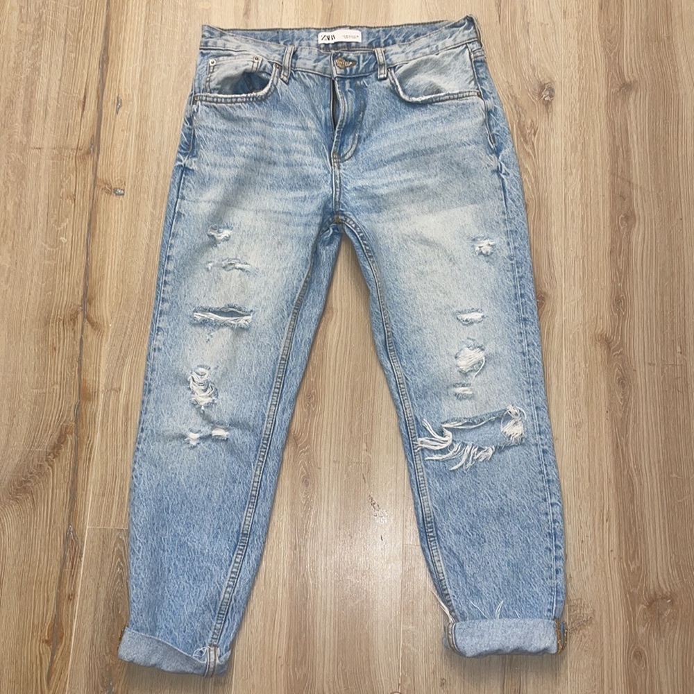 Zara Boyfriend Jeans in Sunrise Blue